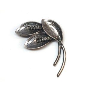 A&K Aarre & Krogh Denmark Sterling Silver Calla Lily Pin Brooch